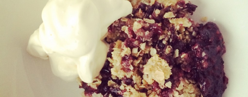 Blackberry Crumble with  Homemade Whipped Cream
